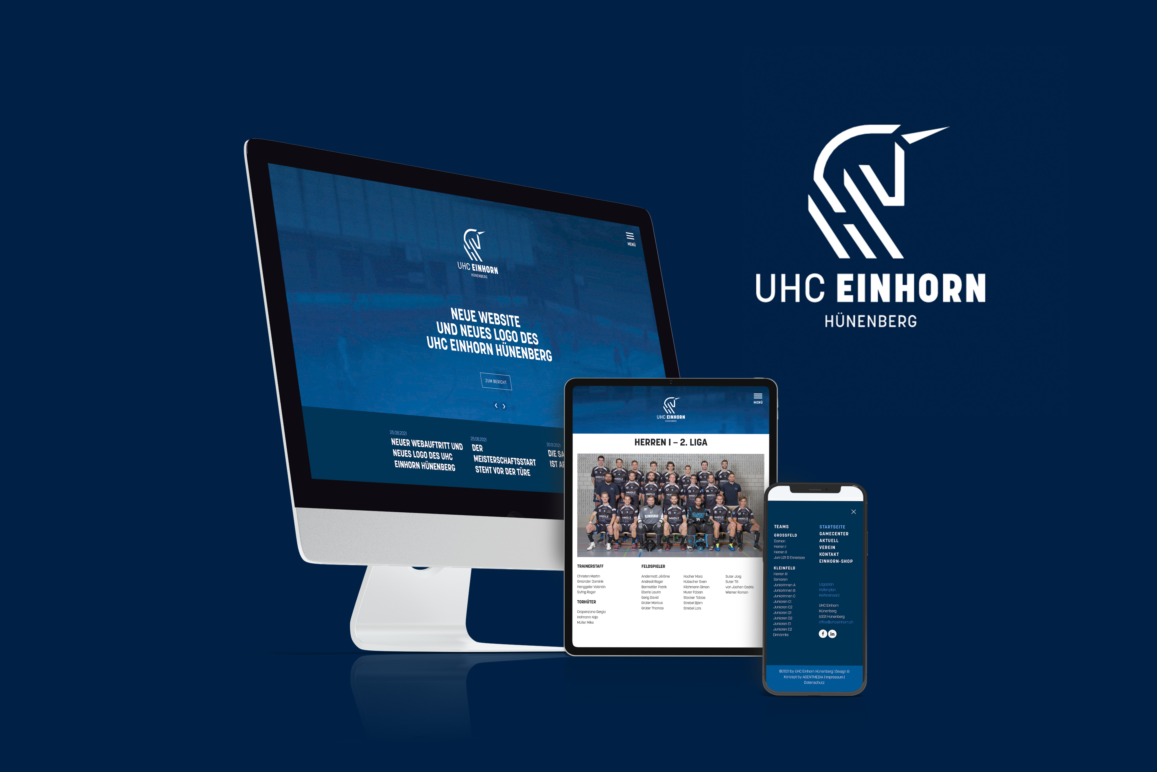 Neuer Webauftritt und neues Logo des UHC Einhorn Hünenberg